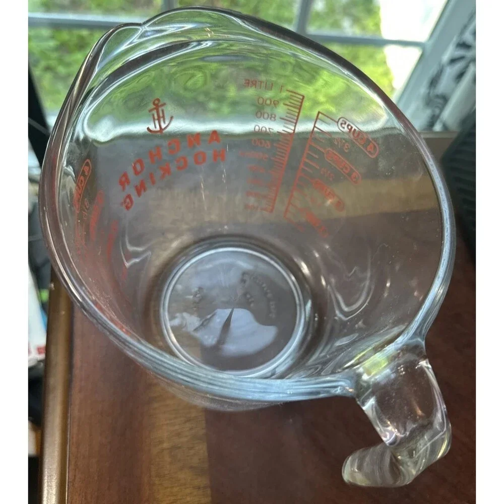 Anchor Hocking 4 cup glass measuring cup Kitchen Baking Cooking Liter Clear